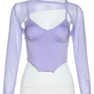 Sexy long sleeve crop top